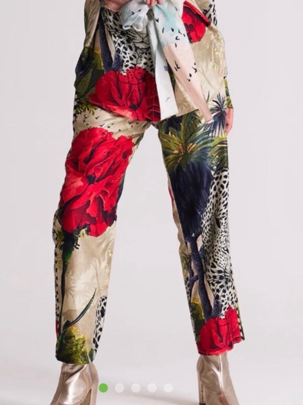 Silk Safari Animal Floral Pants